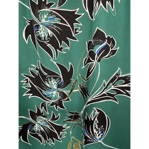 CAbi #3276 Falling Flowers Green Black Peplum Tank size M - Picture 2 of 6